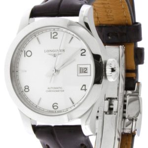 Longines Damklocka L2.320.4.76.2 Record Silverfärgad/Läder Ø26 mm