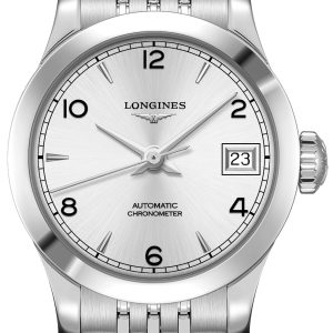 Longines Damklocka L2.320.4.76.6 Record Silverfärgad/Stål Ø26 mm