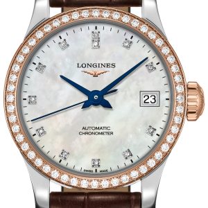 Longines Damklocka L2.320.5.89.2 Record Vit/Läder Ø26 mm