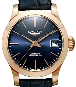 Longines Damklocka L2.320.8.92.2 Record Blå/Läder Ø26 mm