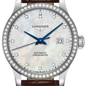 Longines Damklocka L2.321.0.87.2 Record Vit/Läder Ø30 mm