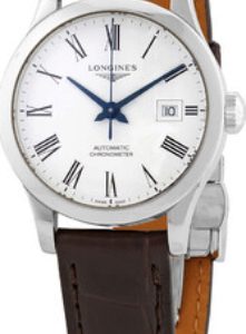 Longines Damklocka L2.321.4.11.2 Record Vit/Läder Ø30 mm