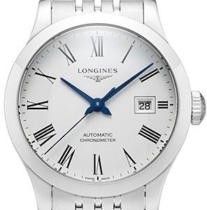 Longines Damklocka L2.321.4.11.6 Record Vit/Stål Ø30 mm