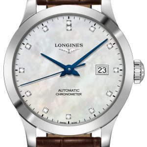 Longines Damklocka L2.321.4.87.2 Record Vit/Läder Ø30 mm