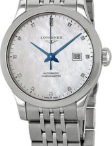 Longines Damklocka L2.321.4.87.6 Record Vit/Stål Ø30 mm