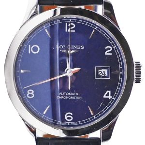 Longines Damklocka L2.321.4.96.2 Record Blå/Läder Ø30 mm