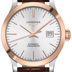 Longines Damklocka L2.321.5.72.2 Record Silverfärgad/Läder Ø30 mm