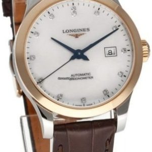 Longines Damklocka L2.321.5.87.2 Record Vit/Läder Ø30 mm