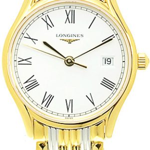 Longines Damklocka L4.259.2.11.7 Lyre Vit/Gulguldtonat stål Ø25 mm