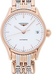 Longines Damklocka L4.360.1.12.7 Lyre Vit/Roséguldstonat stål Ø25