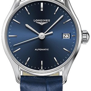 Longines Damklocka L4.360.4.92.2 Lyre Blå/Läder Ø25 mm