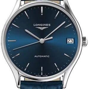 Longines Damklocka L4.361.4.92.2 Lyre Blå/Läder Ø30 mm