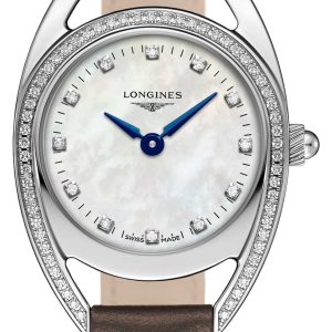 Longines Damklocka L6.135.0.87.2 Equestrian Vit/Läder Ø23 mm