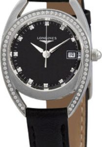 Longines Damklocka L6.136.0.57.0 Equestrian Svart/Läder Ø26 mm