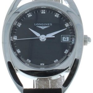 Longines Damklocka L6.136.4.57.0 Equestrian Svart/Läder Ø26 mm