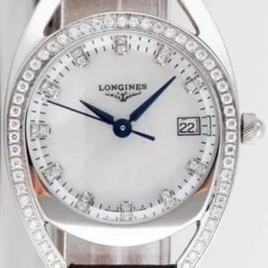 Longines Damklocka L6.137.0.87.2 Equestrian Vit/Läder Ø30 mm