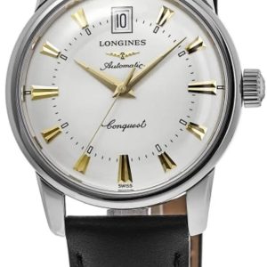 Longines Herrklocka L1.611.4.75.2 Heritage Silverfärgad/Läder Ø35