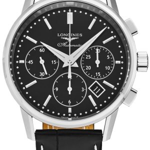 Longines Herrklocka L2.749.4.52.0 Heritage Svart/Läder Ø40 mm