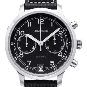 Longines Herrklocka L2.790.4.53.0 Svart/Textil Ø42 mm