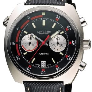 Longines Herrklocka L2.796.4.52.0 Heritage Svart/Textil Ø43 mm