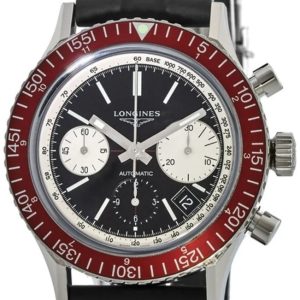 Longines Herrklocka L2.808.4.52.9 Heritage Svart/Gummi Ø42 mm