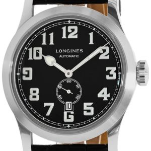 Longines Herrklocka L2.811.4.53.0 Heritage Military Svart/Läder Ø44