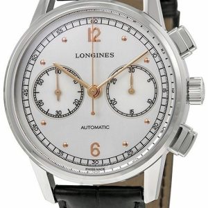 Longines Herrklocka L2.814.4.76.0 Heritage Silverfärgad/Läder Ø41