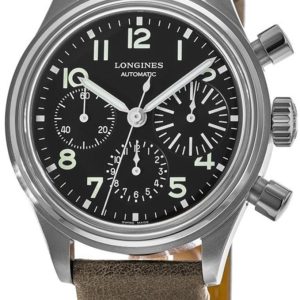 Longines Herrklocka L2.816.4.53.2 Avigation Big Eye Svart/Läder Ø41