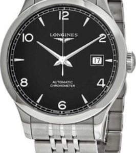 Longines Herrklocka L2.820.4.56.6 Record Svart/Stål Ø38.5 mm