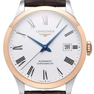 Longines Herrklocka L2.820.5.11.2 Record Vit/Läder Ø38.5 mm