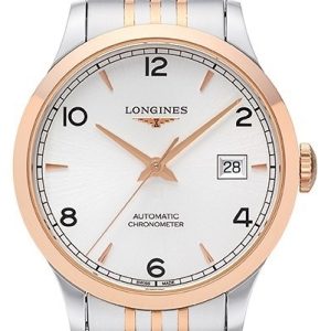 Longines Herrklocka L2.820.5.76.7 Record Silverfärgad/18 karat