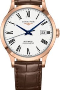 Longines Herrklocka L2.820.8.11.2 Record Vit/Läder Ø38.5 mm