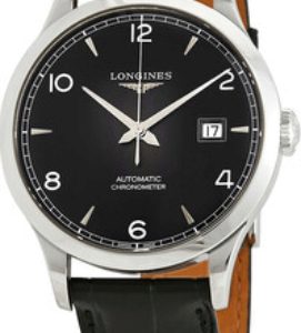 Longines Herrklocka L2.821.4.56.2 Record Svart/Läder Ø40 mm