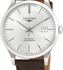 Longines Herrklocka L2.821.4.72.2 Record Silverfärgad/Läder Ø40 mm