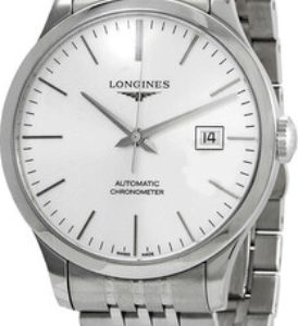 Longines Herrklocka L2.821.4.72.6 Record Silverfärgad/Stål Ø40 mm