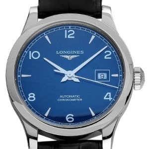 Longines Herrklocka L2.821.4.96.2 Record Blå/Läder Ø40 mm