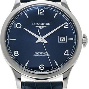 Longines Herrklocka L2.821.4.96.4 Record Blå/Läder Ø40 mm