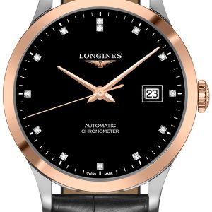 Longines Herrklocka L2.821.5.57.2 Record Svart/Läder Ø40 mm