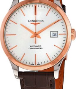 Longines Herrklocka L2.821.5.72.2 Record Silverfärgad/Läder Ø40 mm