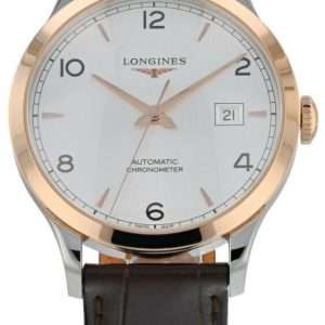 Longines Herrklocka L2.821.5.76.2 Record Silverfärgad/Läder Ø40 mm