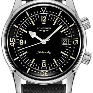 Longines Herrklocka L3.774.4.50.9 Heritage Svart/Gummi Ø42 mm