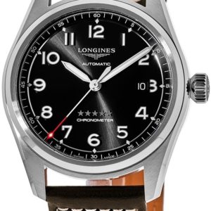 Longines Herrklocka L3.810.4.53.0 Spirit Svart/Läder Ø40 mm