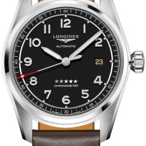 Longines Herrklocka L3.810.4.53.3 Spirit Svart/Läder Ø40 mm