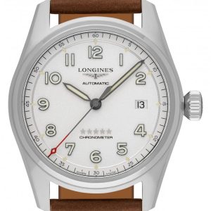 Longines Herrklocka L3.810.4.73.2 Spirit Silverfärgad/Läder Ø40 mm