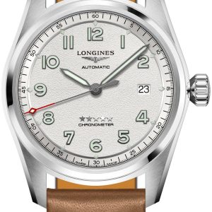 Longines Herrklocka L3.810.4.73.4 Spirit Silverfärgad/Läder Ø40 mm