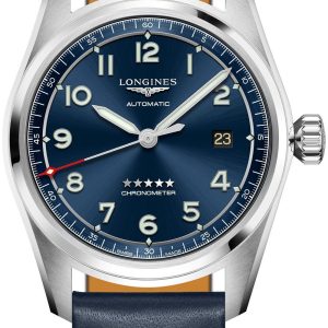 Longines Herrklocka L3.810.4.93.3 Spirit Blå/Läder Ø40 mm