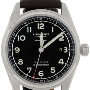 Longines Herrklocka L3.811.4.53.0 Spirit Svart/Läder Ø42 mm