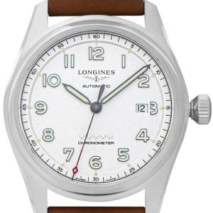 Longines Herrklocka L3.811.4.73.2 Spirit Silverfärgad/Läder Ø42 mm