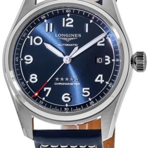 Longines Herrklocka L3.811.4.93.0 Spirit Blå/Läder Ø42 mm