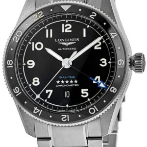 Longines Herrklocka L3.812.4.53.6 Spirit Zulu Time Svart/Stål Ø42 mm